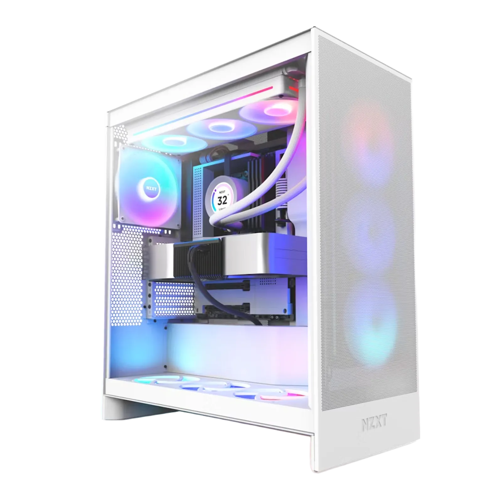 מארז מחשב NZXT H7 Flow RGB Mid-Tower ATX White