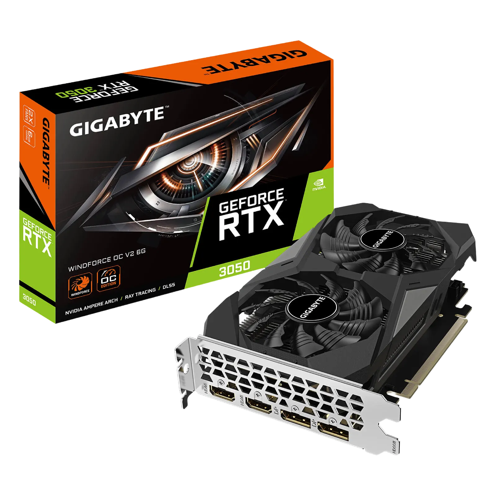 Gigabyte GeForce RTX 3050 WINDFORCE OC V2 6G GV-N3050WF2OCV2-6GD