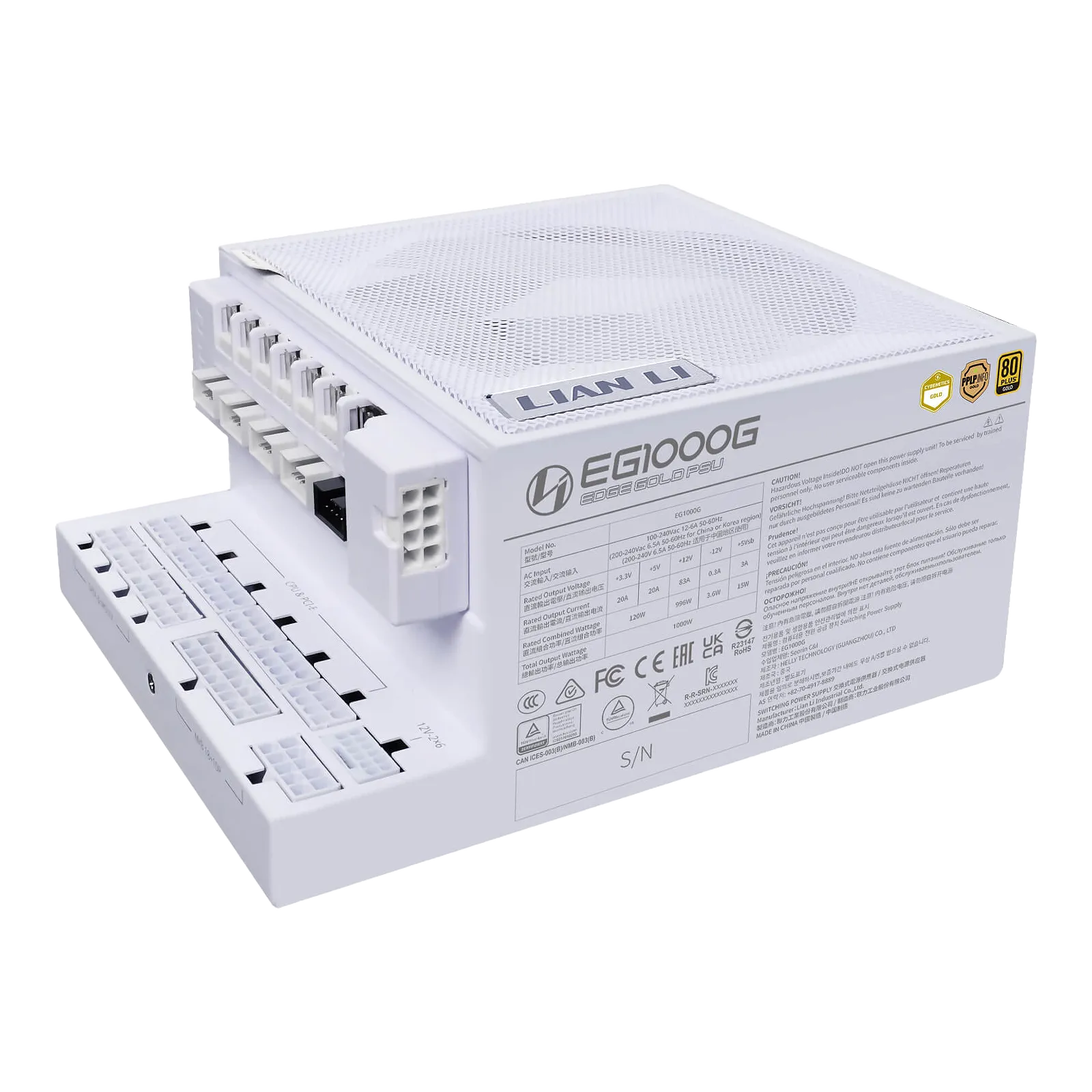 ספק כוח Lian-Li EDGE 1000W Gold White