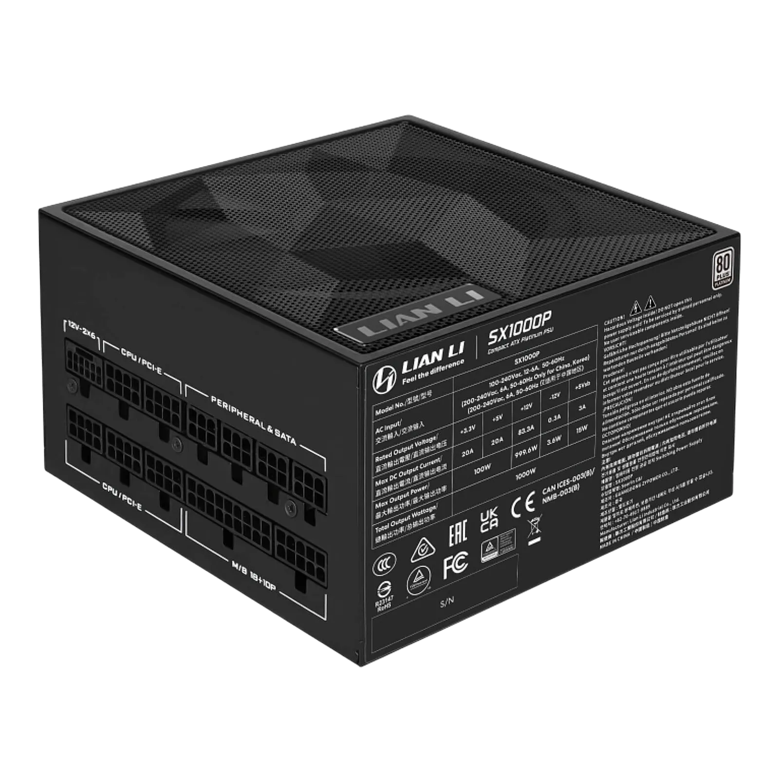 ספק כוח Lian-Li SX 1000W Platinum Black