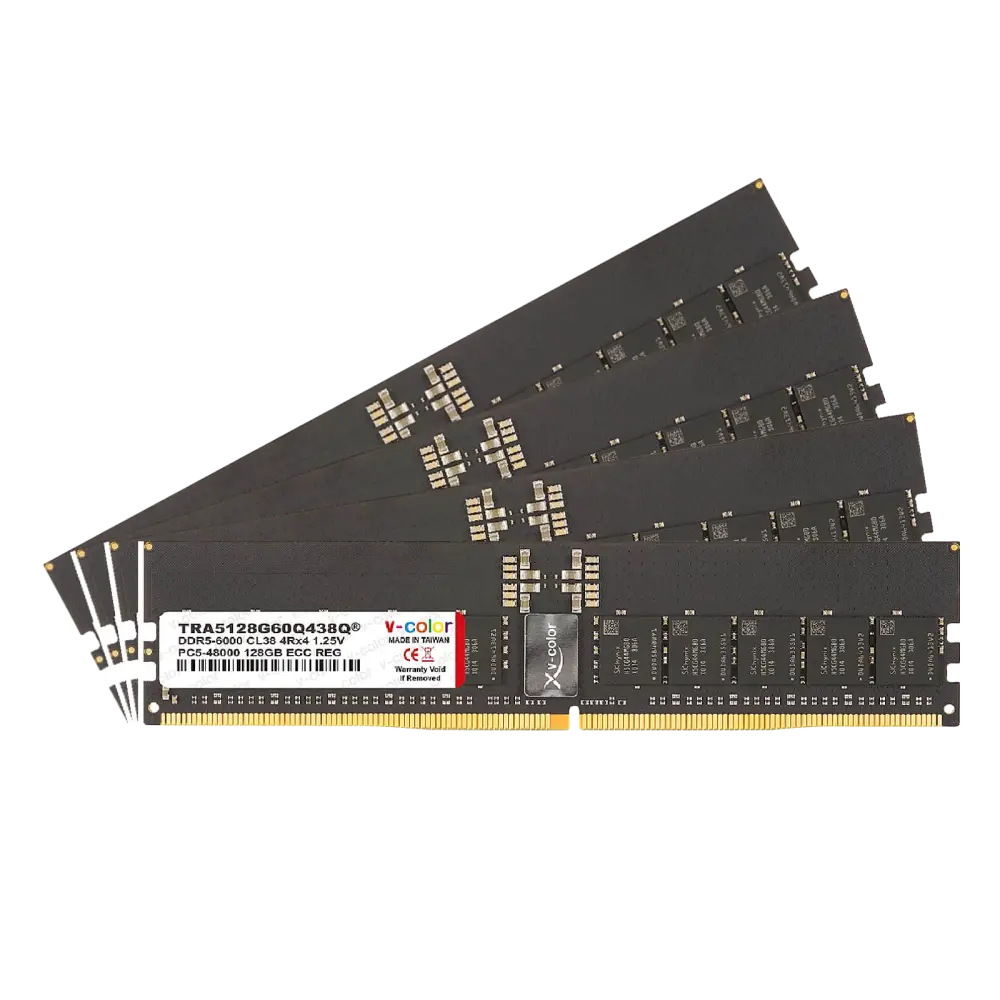 v-color DDR5 512GB (4x128GB) 6000 CL38 OC EXPO R-DIMM Workstation