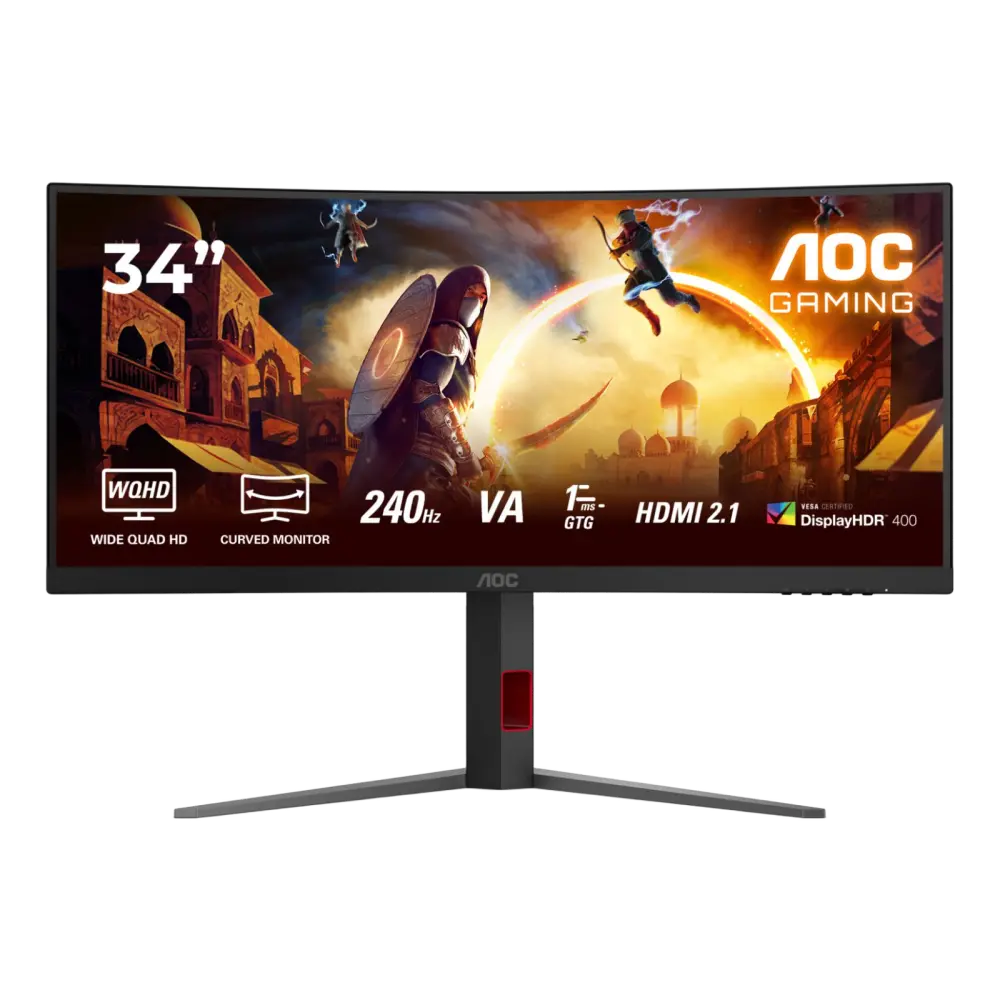 מסך מחשב קעור לגיימינג AOC 34" CU34G4Z VA QHD 240Hz 0.3ms 1500R