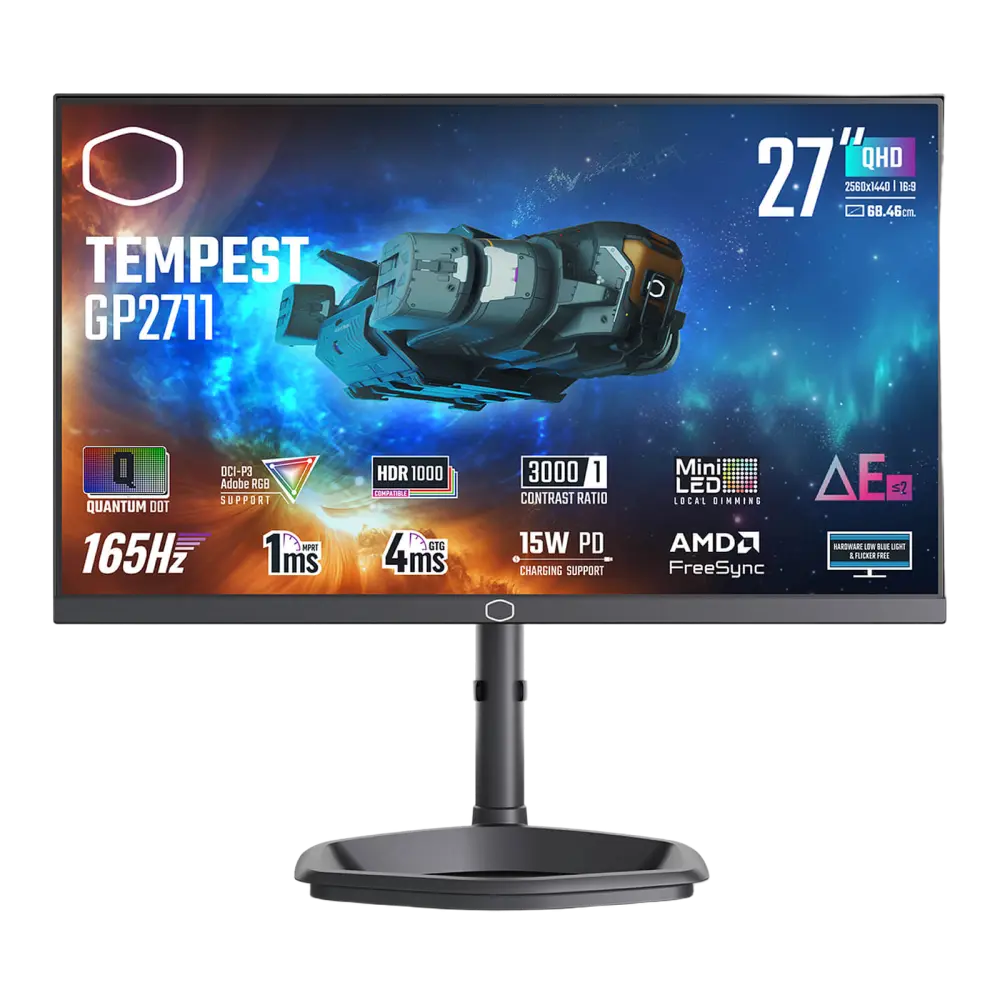 מסך מחשב לגיימינג CoolerMaster 27" Tempest GP2711 VA QHD 165Hz 4ms