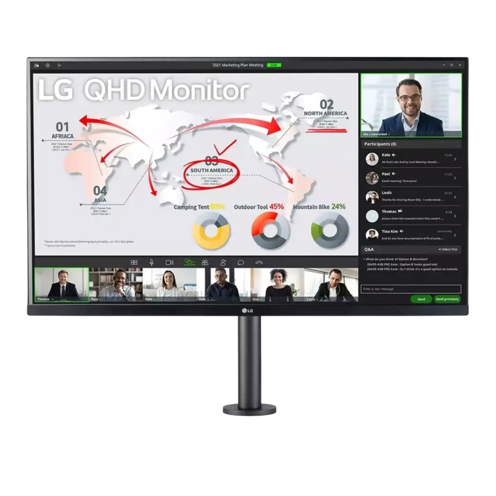 מסך מחשב LG 32" Ergo IPS QHD 75Hz 5ms