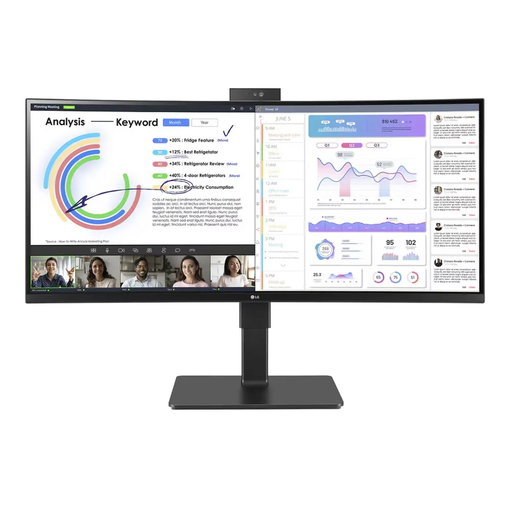 מסך מחשב קעור LG 34" UltraWide IPS WQHD 60Hz 5ms 3800R