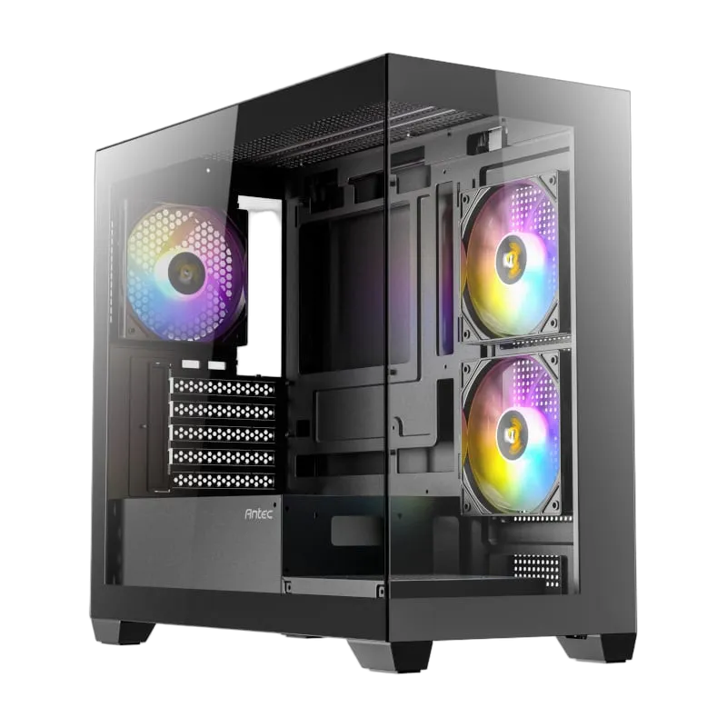CX300M RGB Glass Window - 3x 120mm fixed mode RGB Fans included BLACK