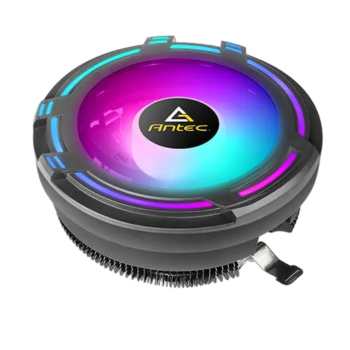 Antec T120 Chromatic Compact Heatsink & Fan, Intel & AMD Sockets, RGB Silent Fan, Black Aluminium Fins, 95W TDP