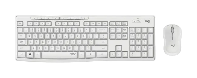 סט מקלדת ועכבר אלחוטיים Logitech KB MK295 Silent Wireless Combo White